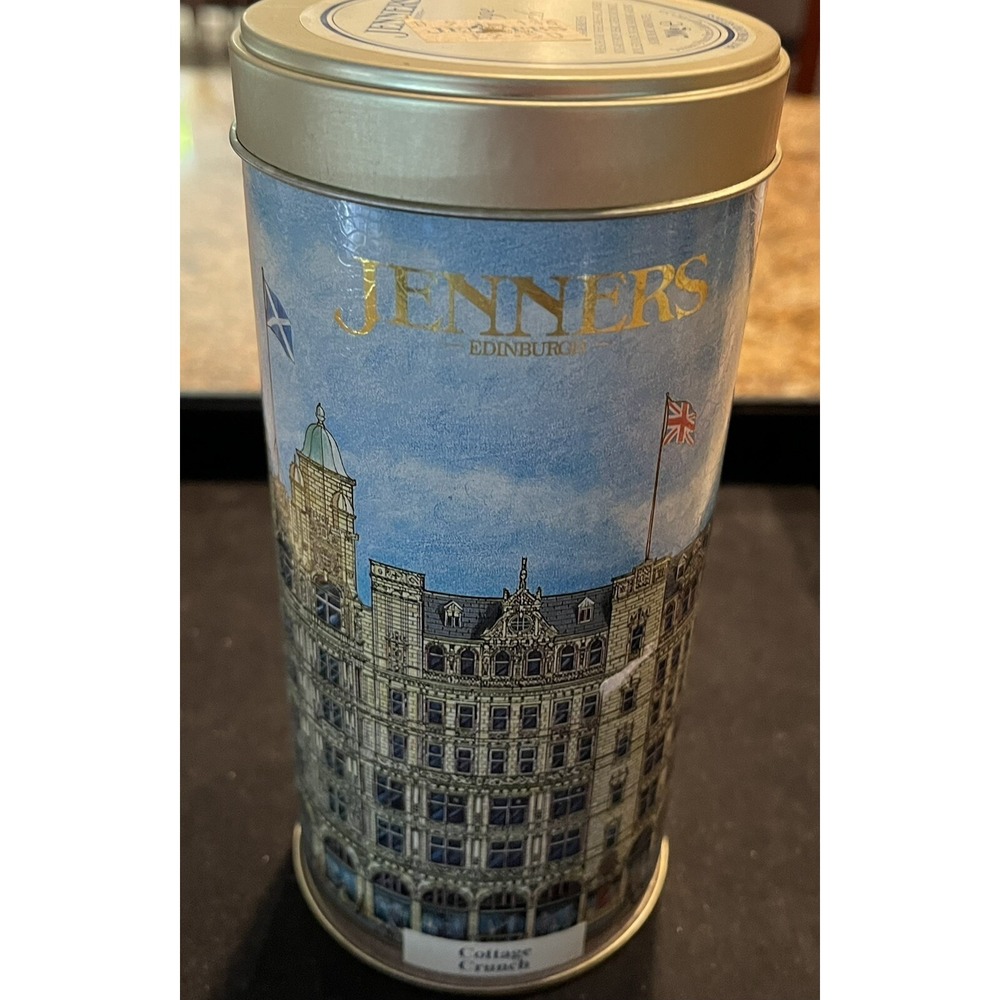Vintage Jenners Edinburgh Cottage Crunch Tin Original Tags 1999
